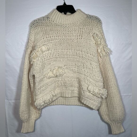 Universal Thread Wool blend Knitted mock turtleneck cozy sweater balloon sleeve - Picture 9 of 10